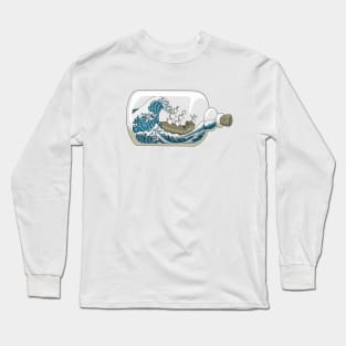 Hokusai Ship In a Bottle Long Sleeve T-Shirt